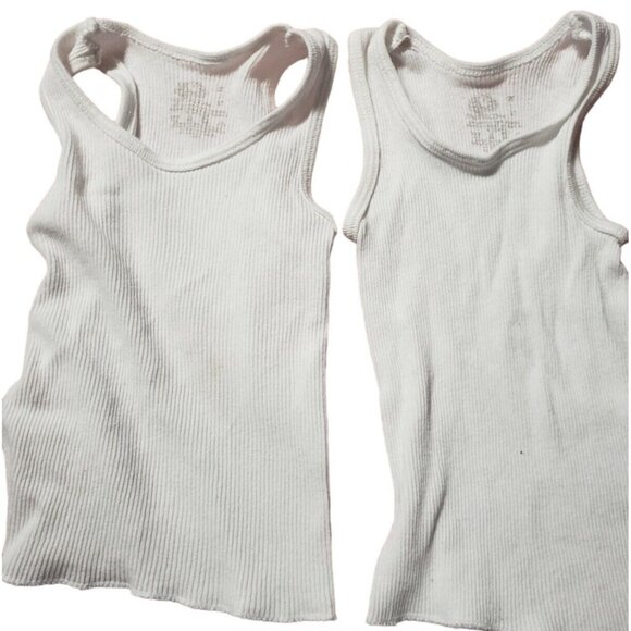 lot 2 fruit of the loom white undershirt scoop neck ribbed tank toddler size 2t - Picture 1 of 3
